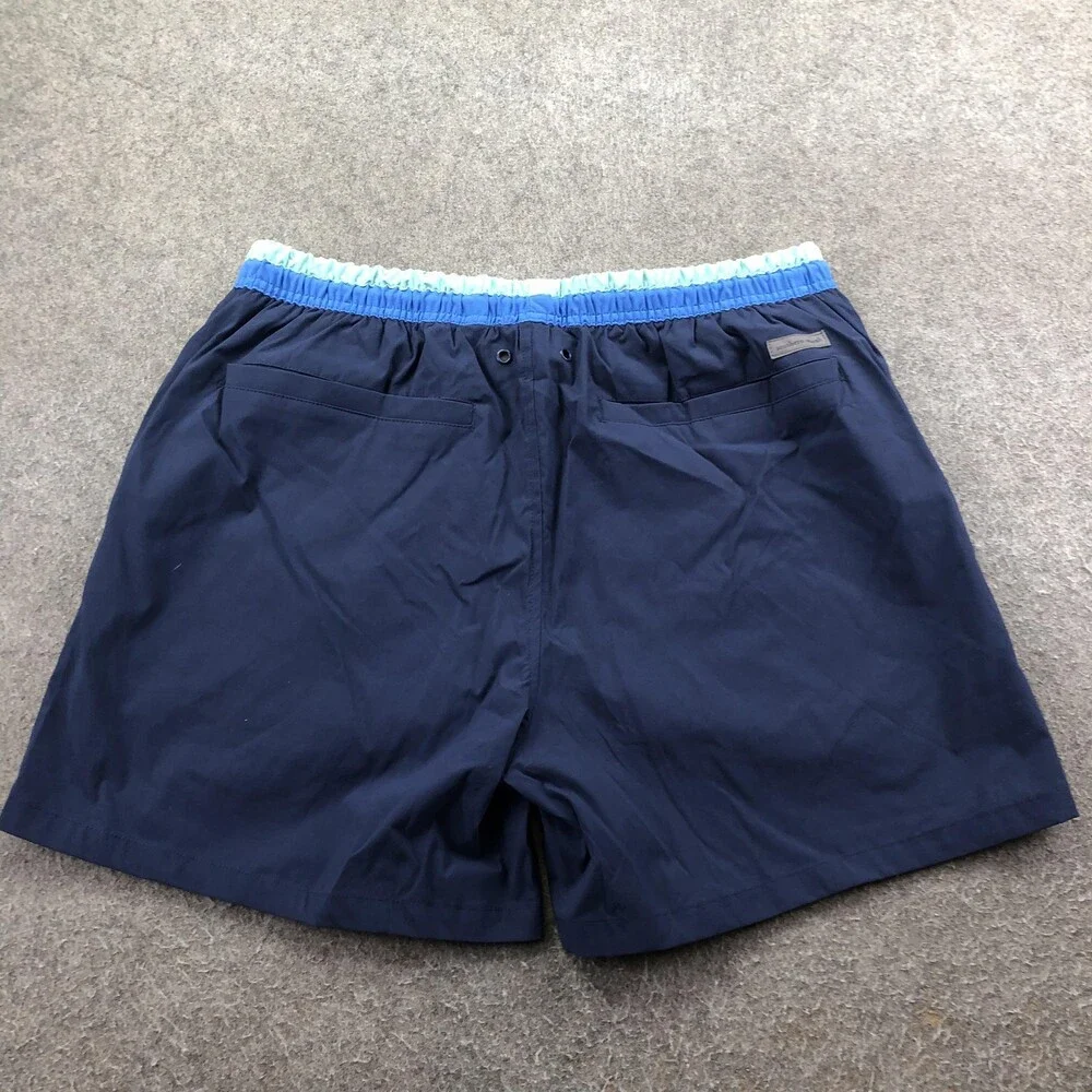 Southern Marsh Swim Trunks Mens Medium Blue Elastic Waist Drawstring Lined